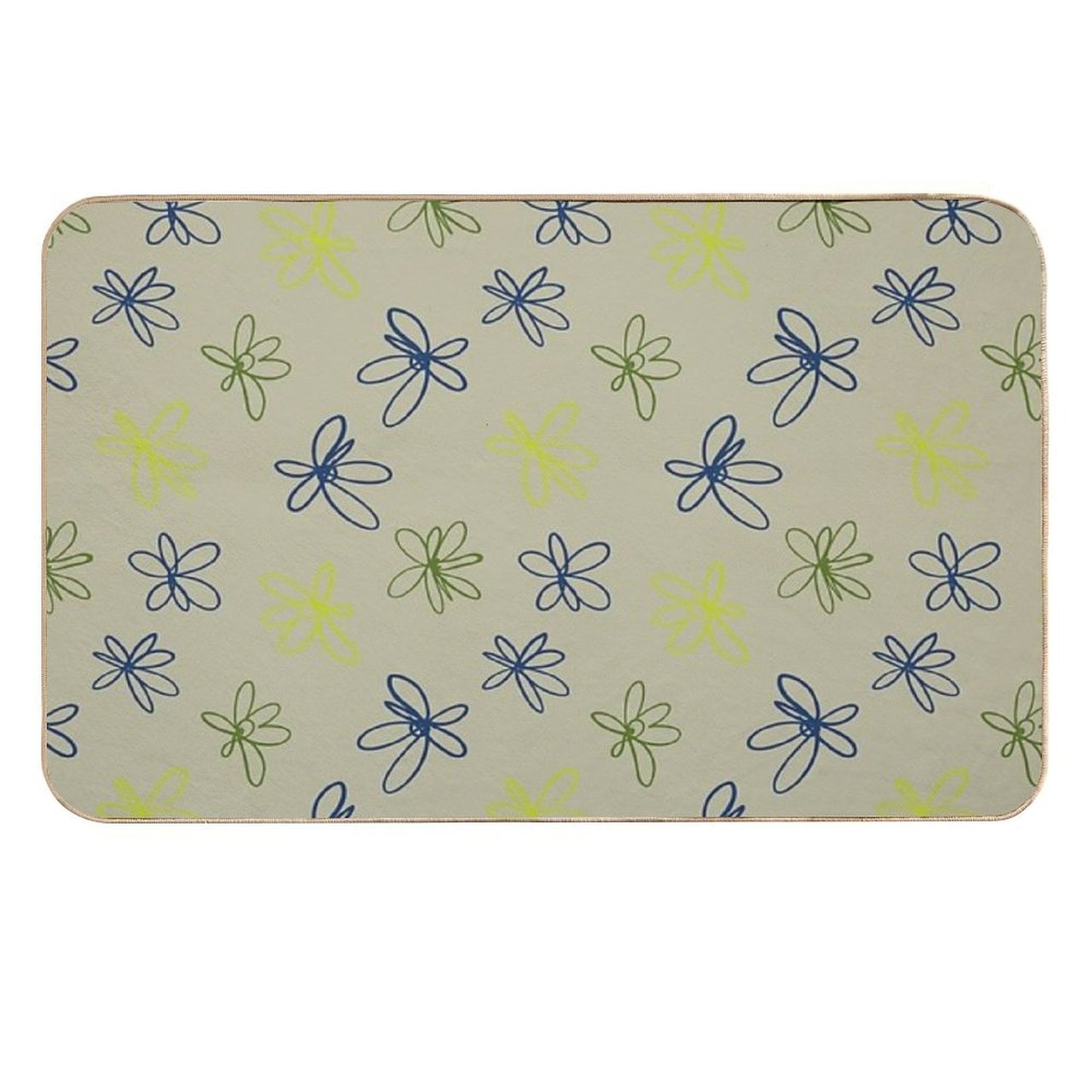 Daisy Whispers - Minimalist Leaf Pattern Pet-Safe Bath Mat