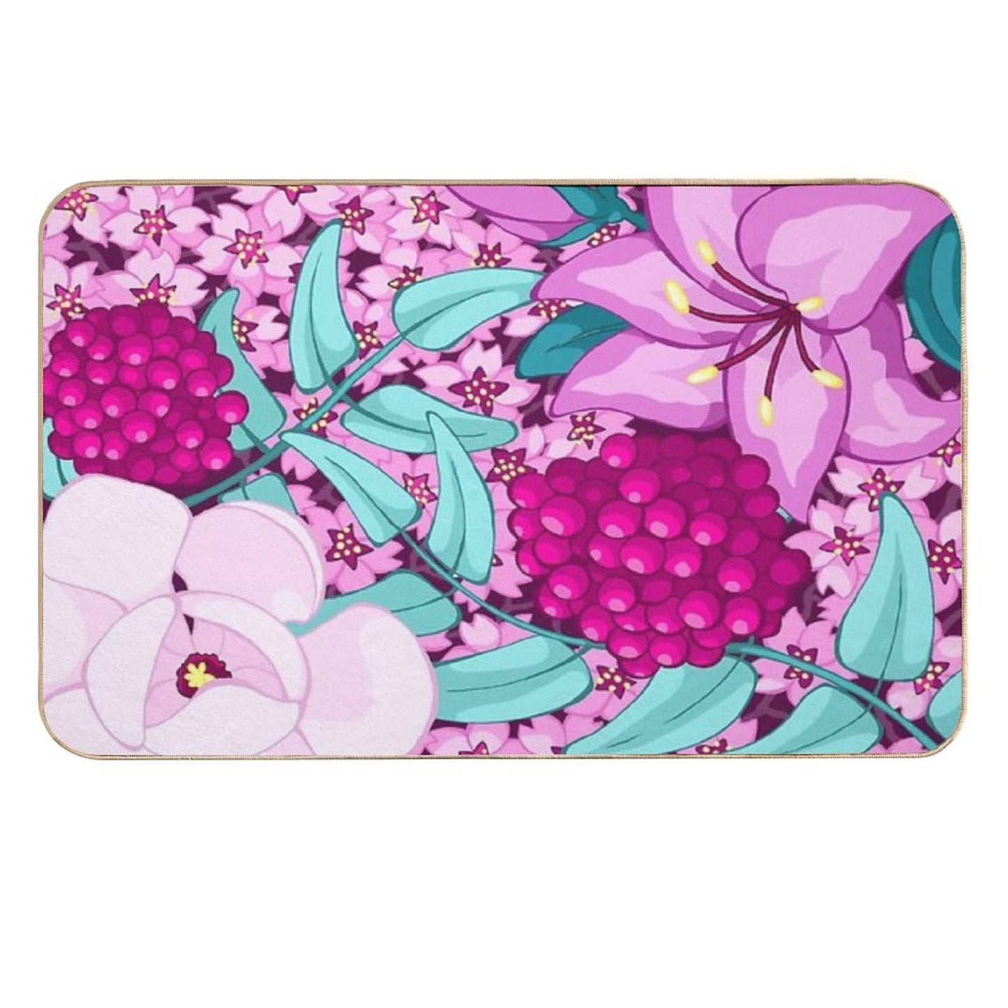 Feminine Florals Stain-Proof Bath Mat