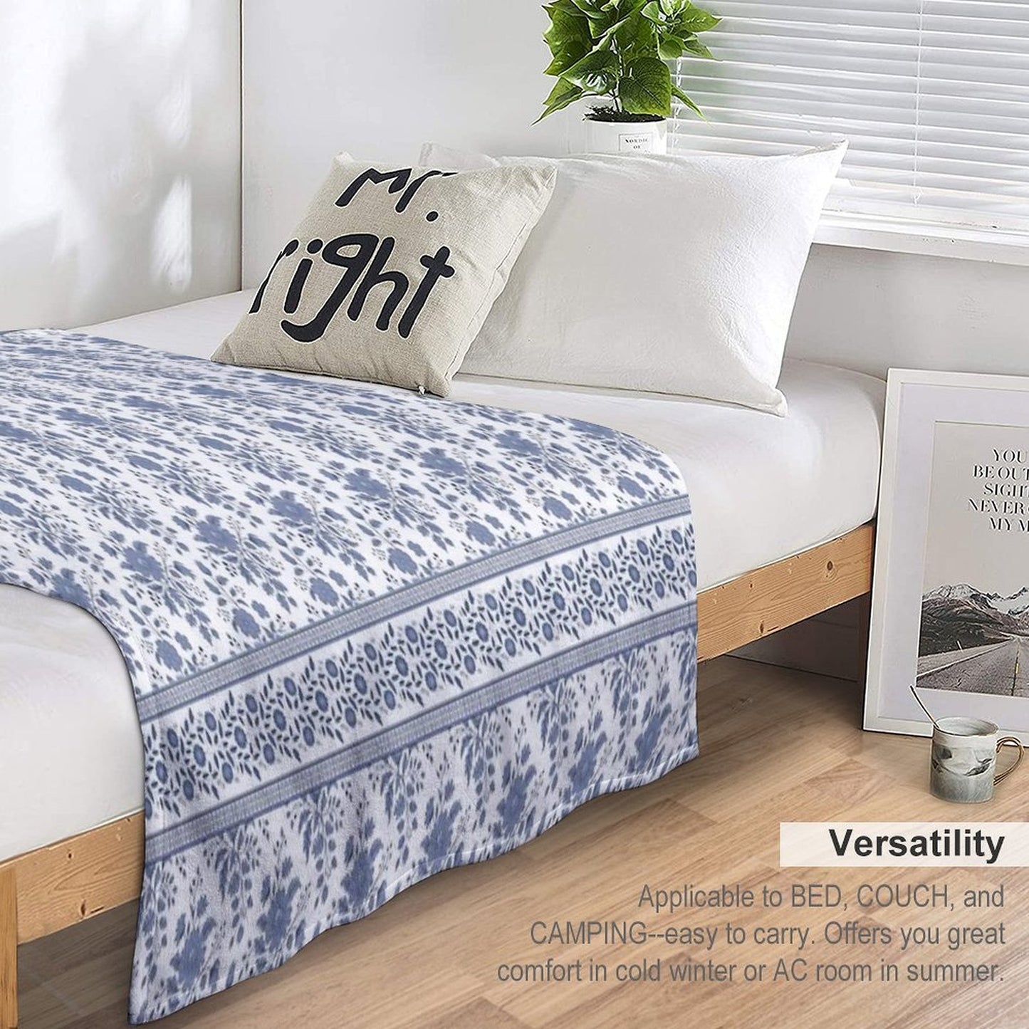 Grandma’s Blue Room Plush Throw Blanket