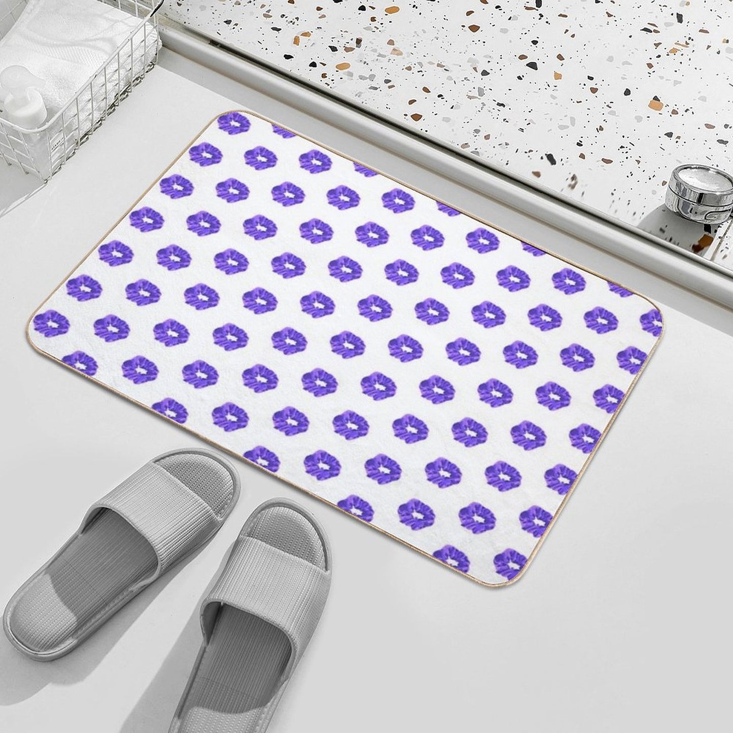 Purple Scrunch Easy Maintenance Bath Mat