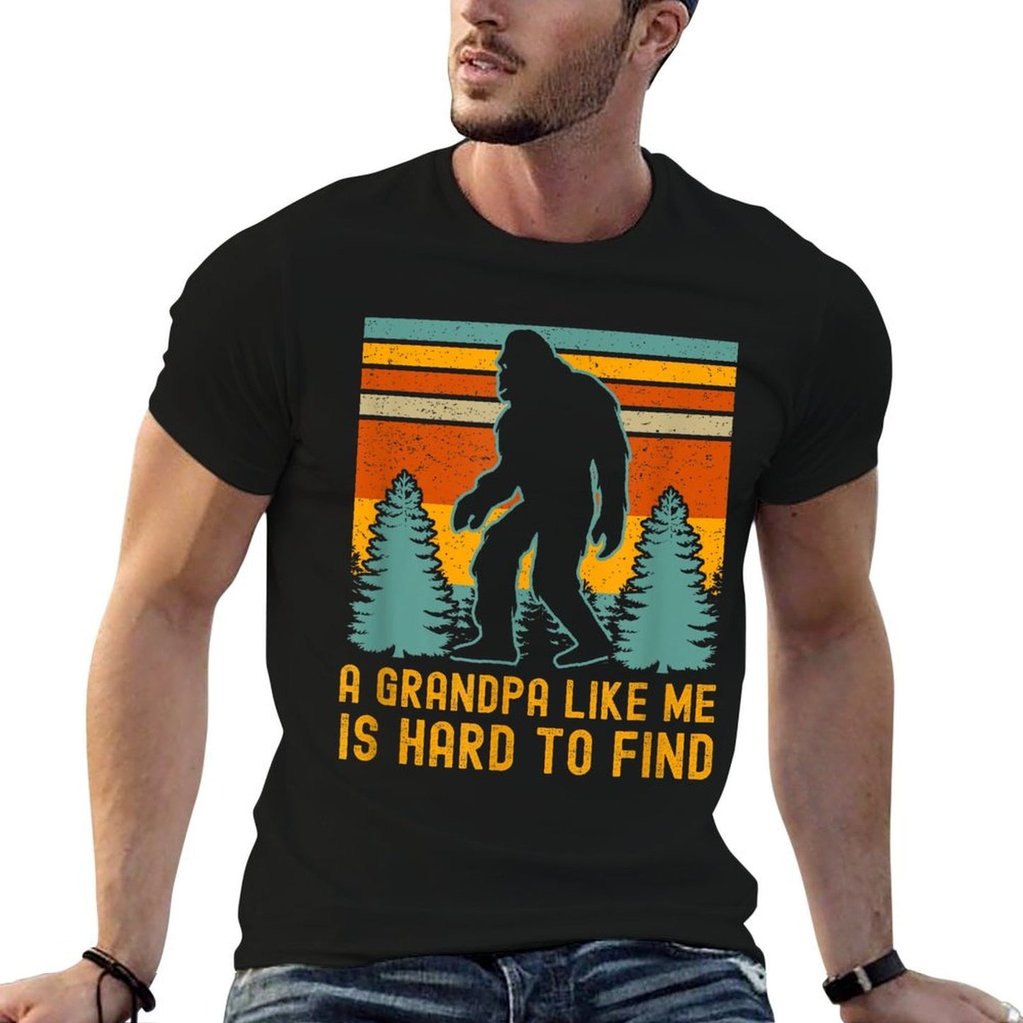 A Grandpa Like Me Is Hard To Find, Bigfoot Grandpa Vintage-inspired T-Shirt