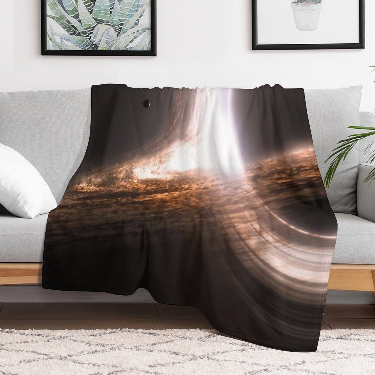 Interstellar Gargantua Black Hole Velvety-soft Throw Blanket