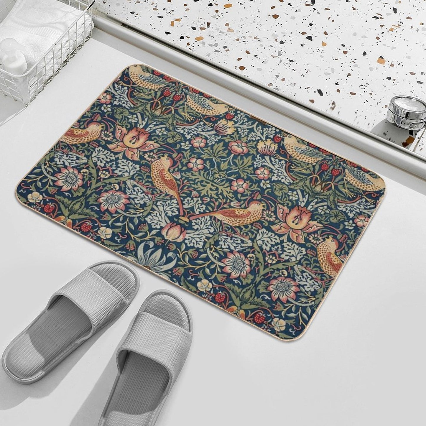 Strawberry Thief (William Morris Textile) Multi-Purpose Bath Mat