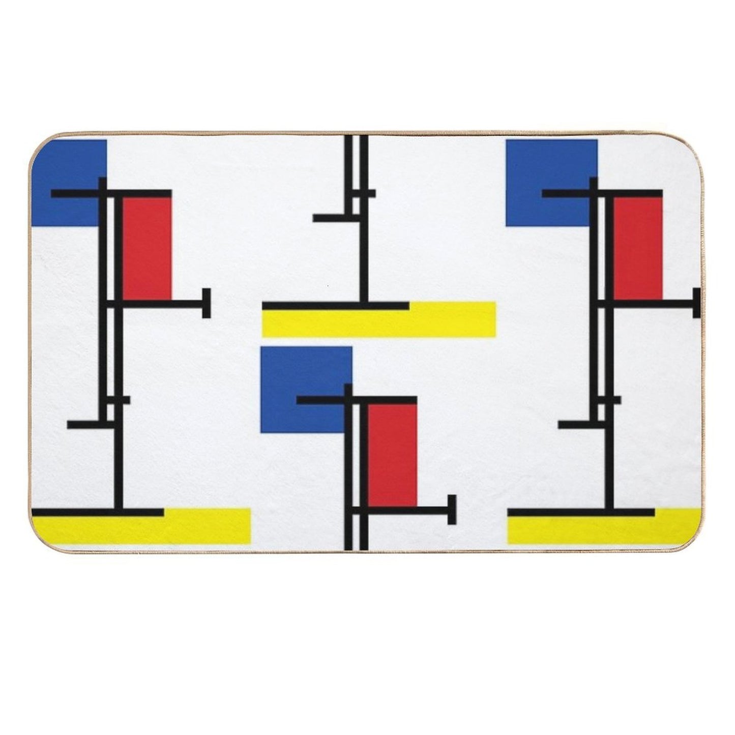 Mondrian Minimalist De Stijl Modern Art III © Fatfatin Stain-Proof Bath Mat
