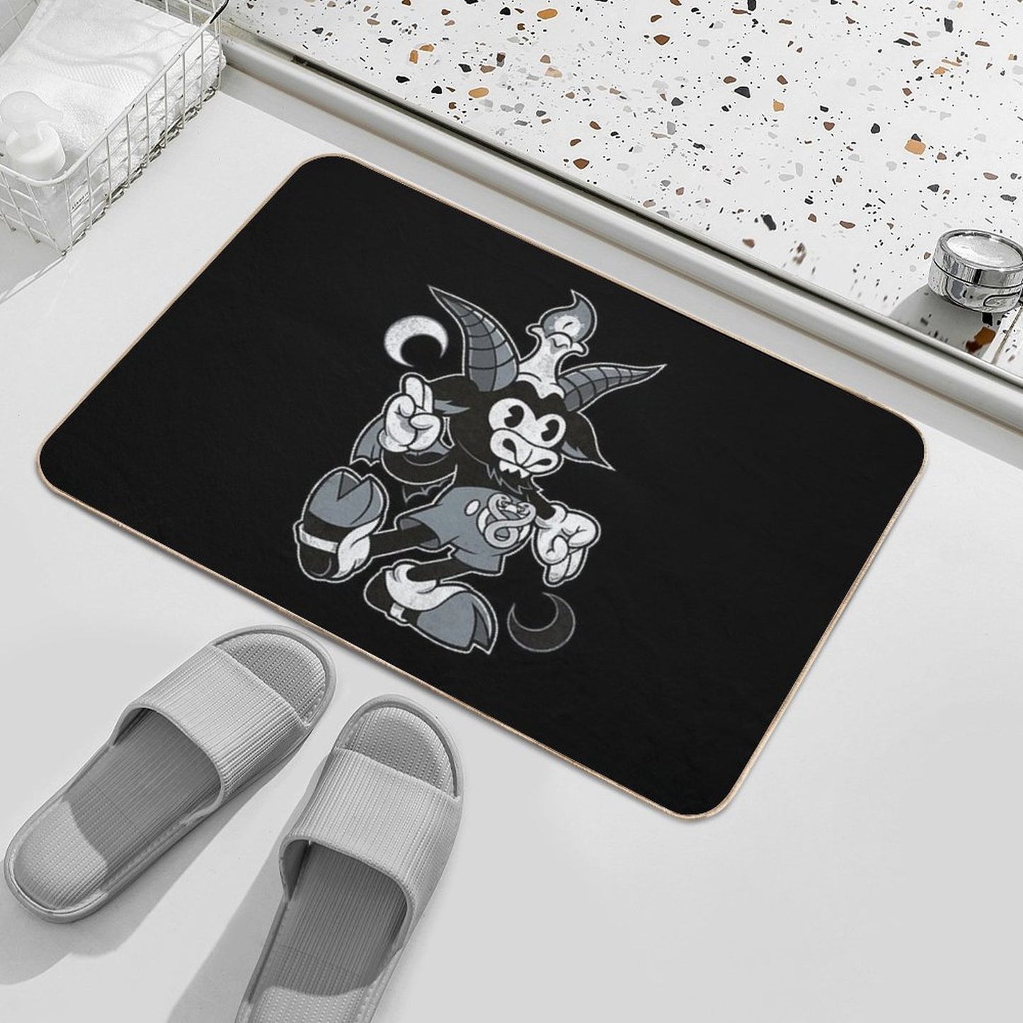 Do Walt Thou Wilt - Baphomet - Creepy Cute Occult Repositionable Bath Mat