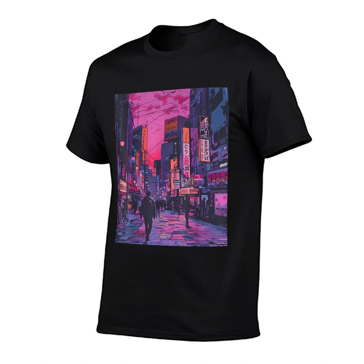 Japanese Streetwear Retro Twilight Tokyo Alley Odor-resistant T-Shirt