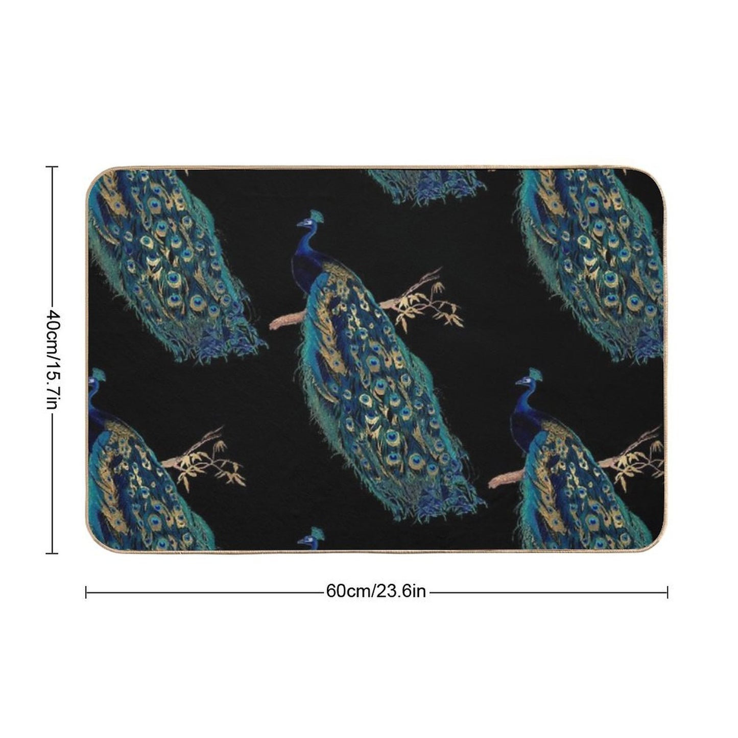 Vintage Peacock Odorless Bath Mat