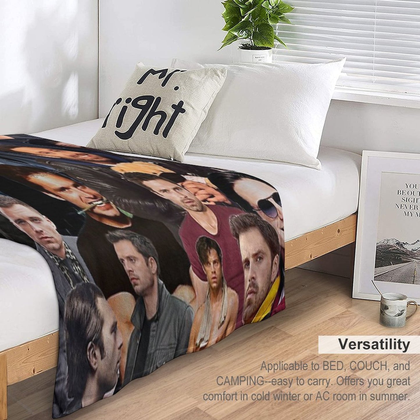 Sebastian Stan Photo Collage Quick-dry Throw Blanket