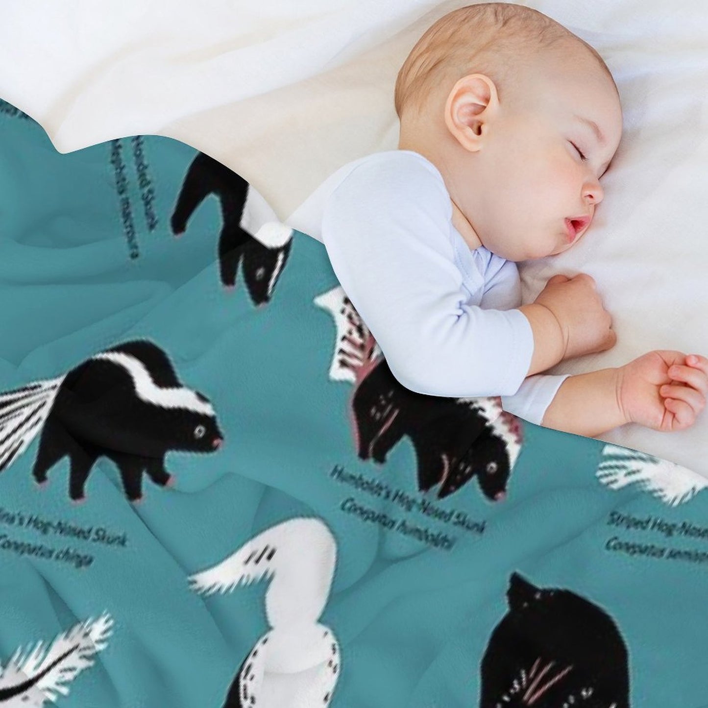 Skunks of The World Species of Family Mephitidae Machine-washable Throw Blanket