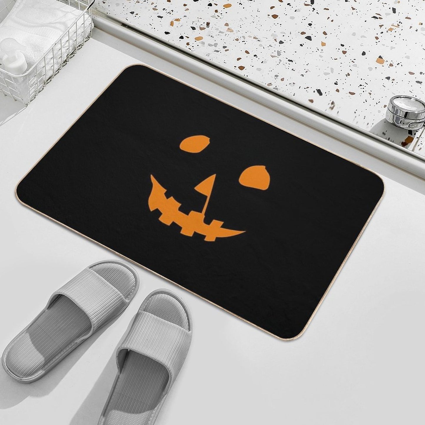 Halloween 1978 Pumpkin Shirt Jack O Lantern Absorbent Bath Mat