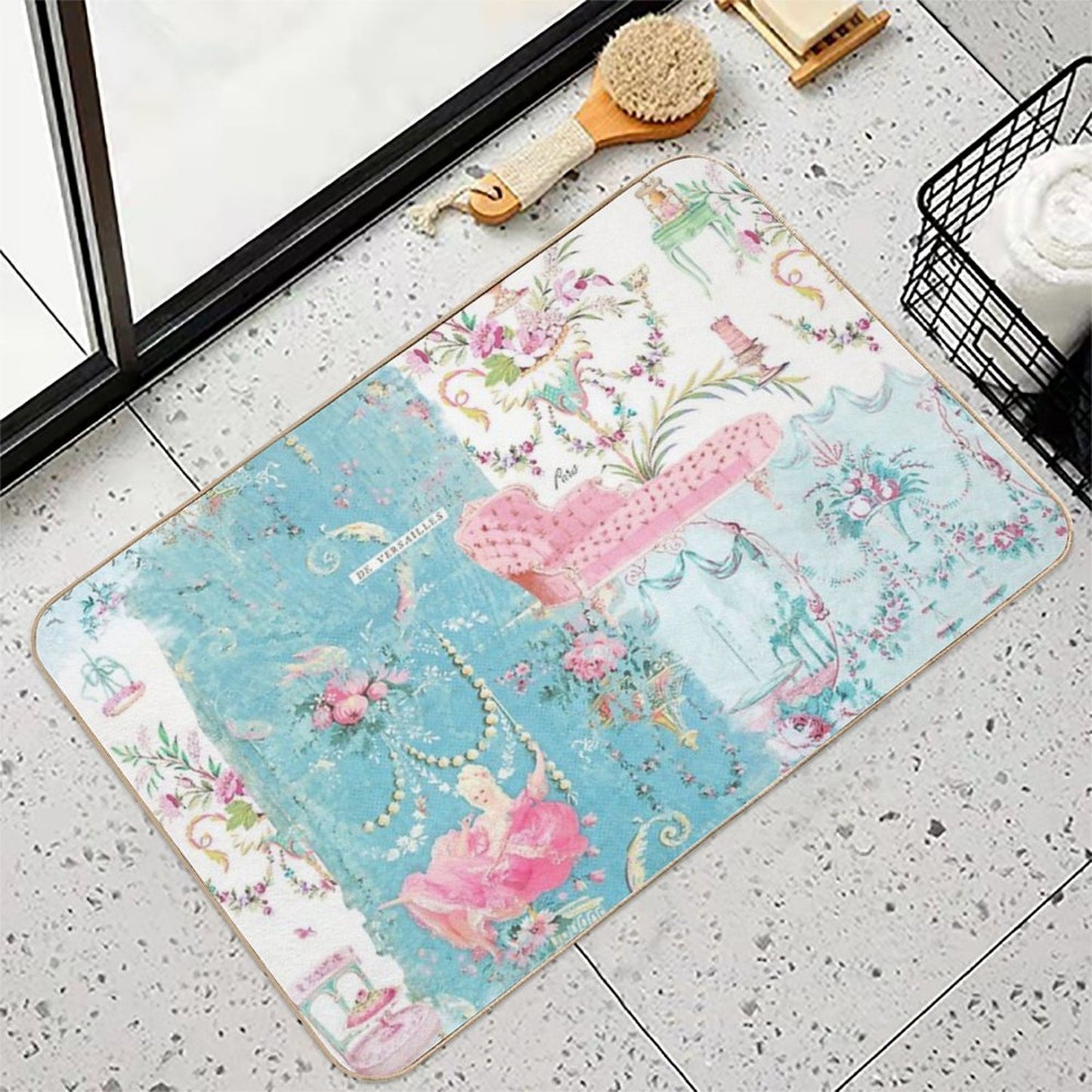 Marie Antoinette, Versailles, Tattered And Torn Art Print Stain-Proof Bath Mat