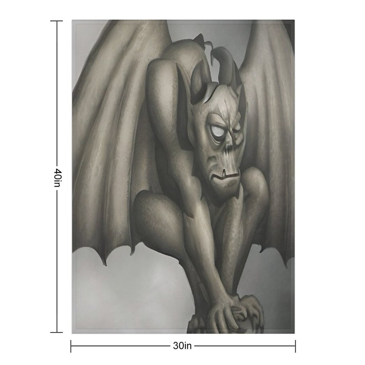 Grotesque Gargoyle Guarding Grandiose Gothicness Plush Throw Blanket