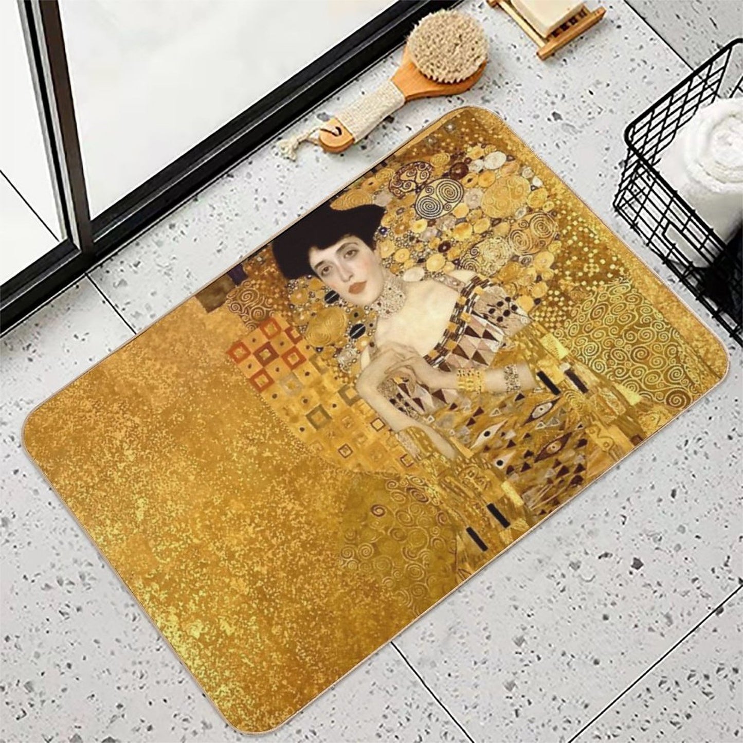 Woman in Gold Portrait by Gustav Klimt Durable Bath Mat