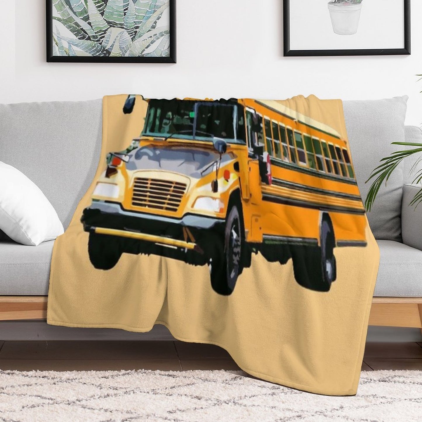 School Buses. Quick-dry Throw Blanket