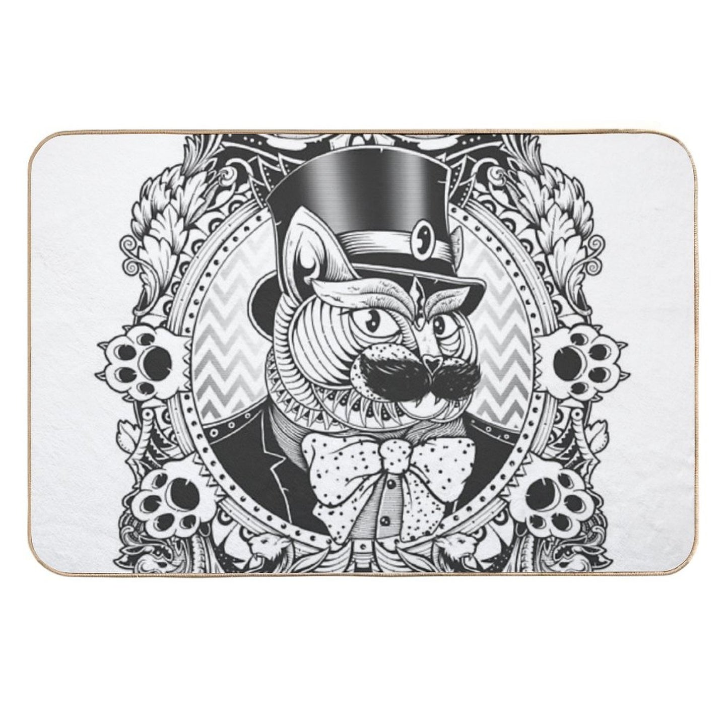 Hipster Mustache Cat Eco-Friendly Bath Mat