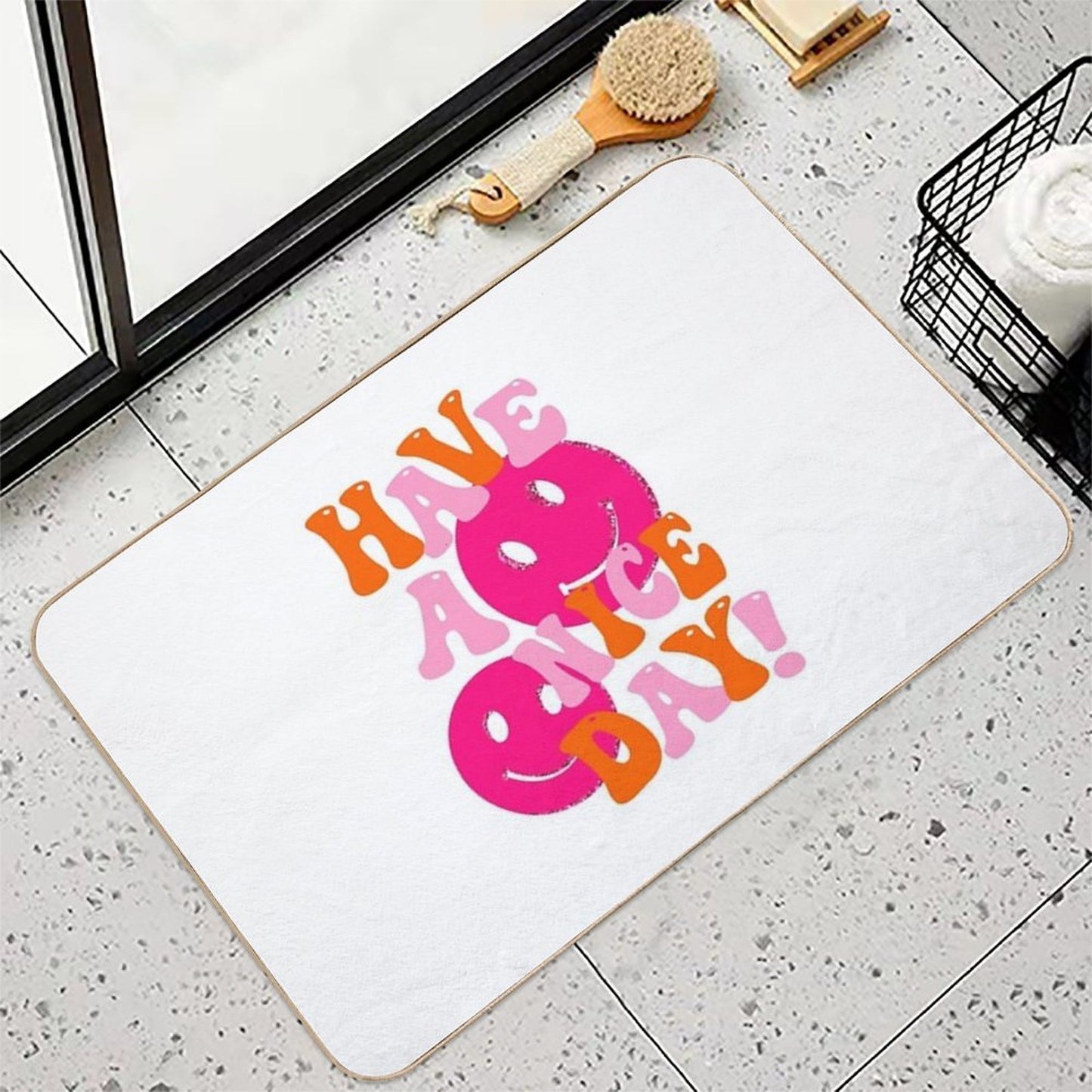 HAVE A NICE DAY! - Pink And Orange Multi-Purpose Bath Mat