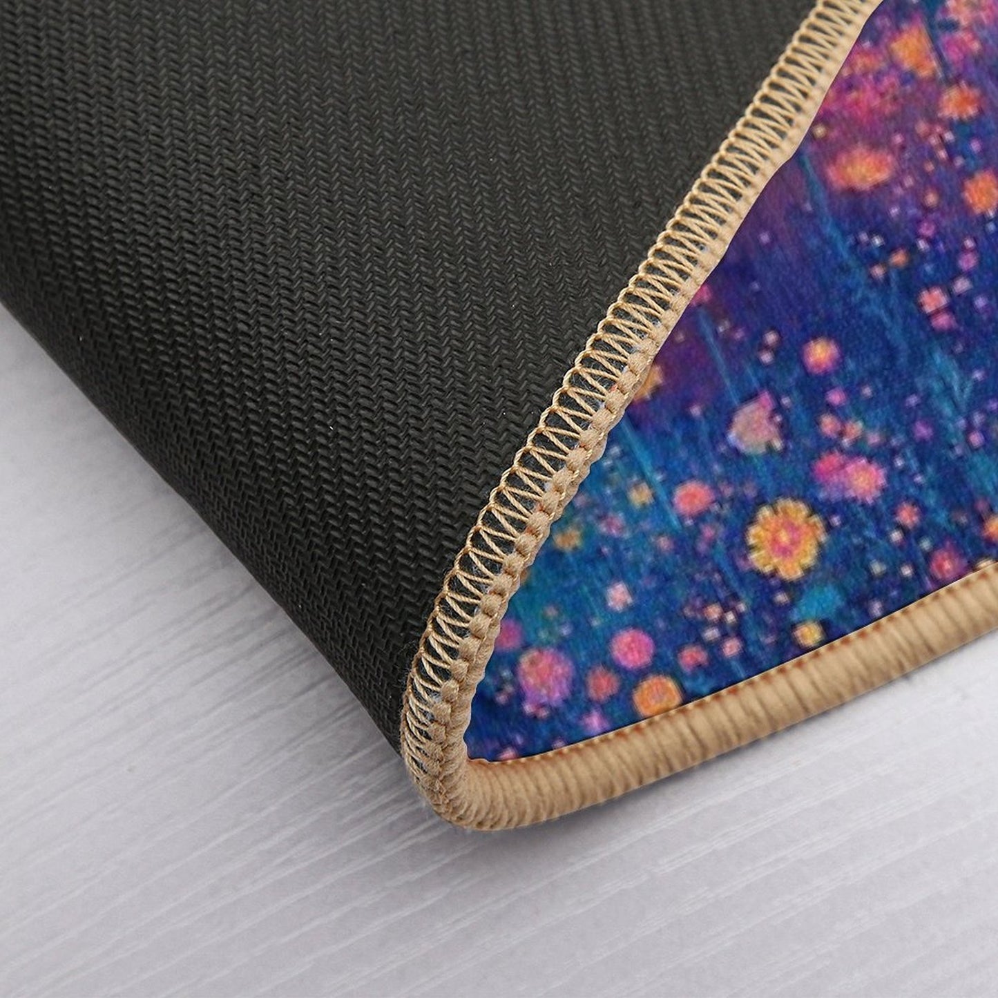 Field of Neon Cosmic Wildflowers Non-Slip Bath Mat