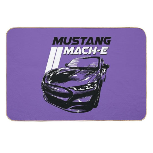 Retro Mustang Mach-E Vintage Stripes Durable Bath Mat