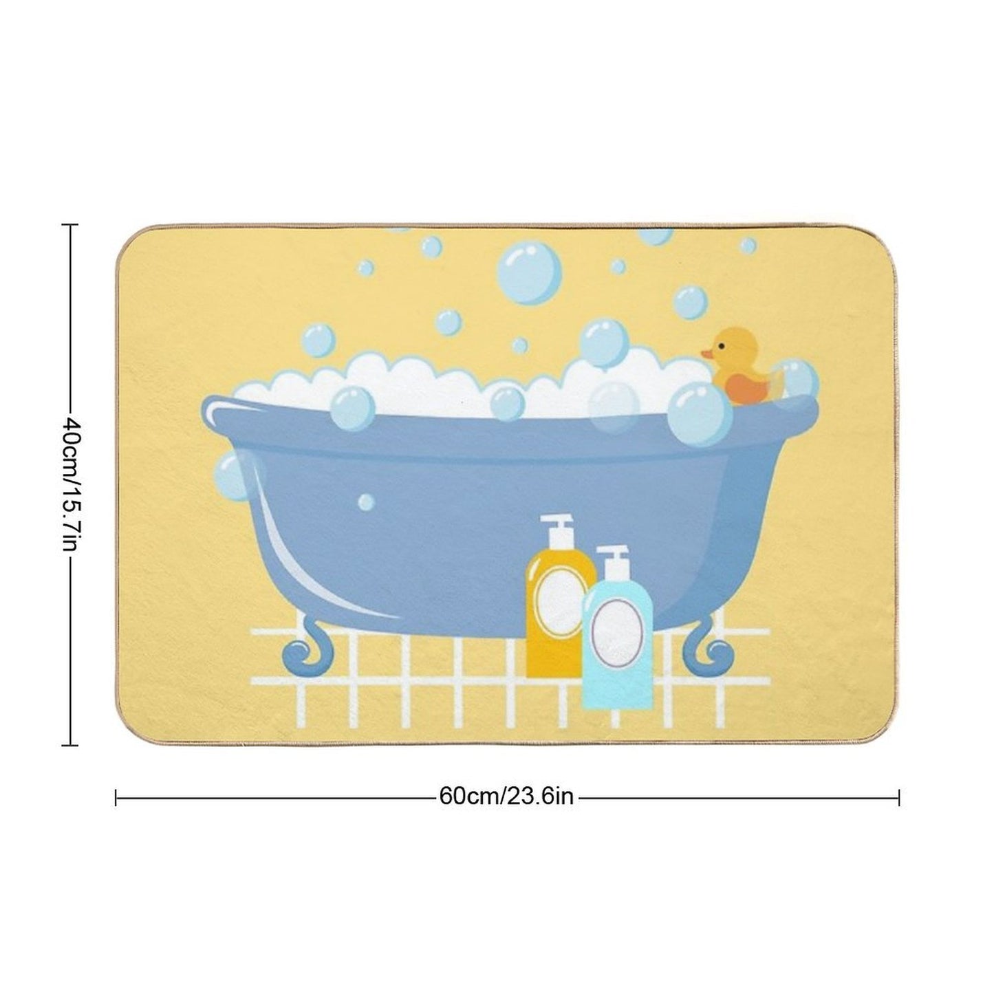 Bubble Bath Tub Repositionable Bath Mat