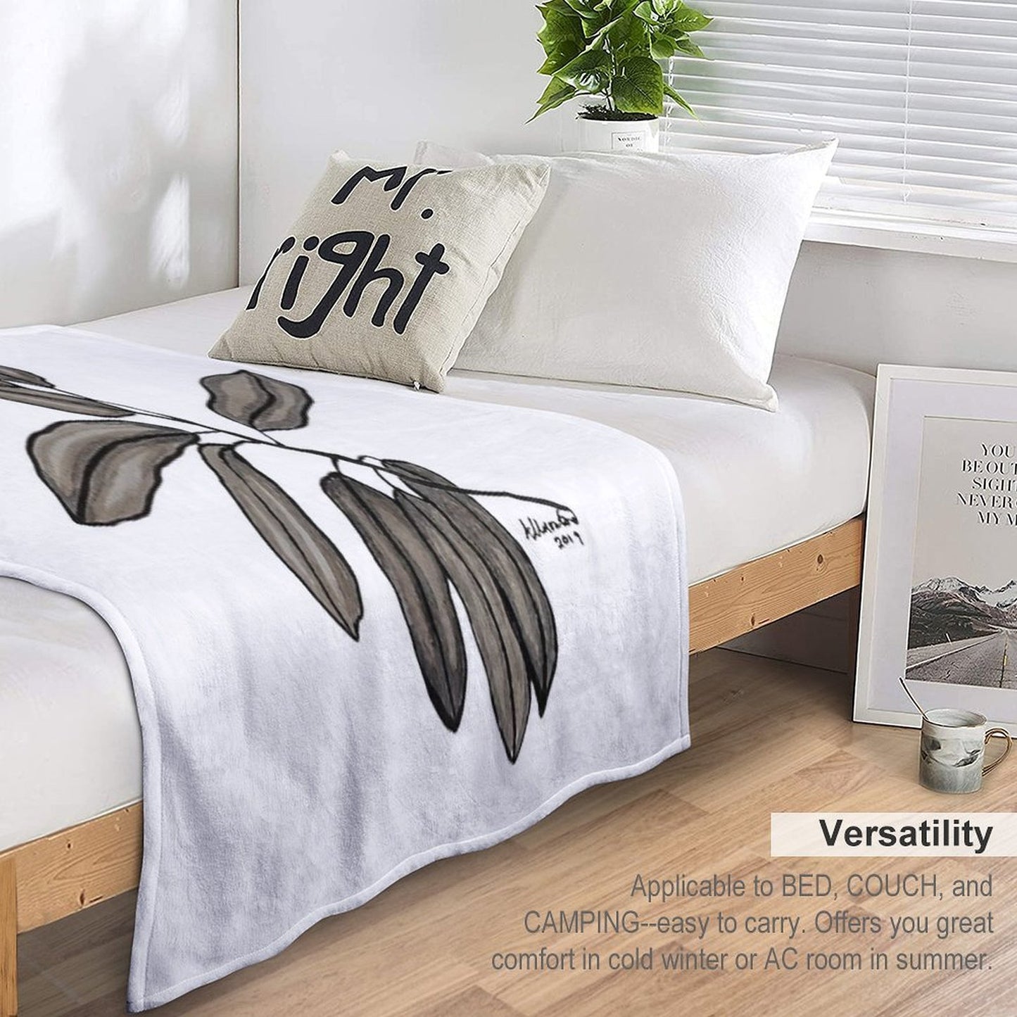 Quiet Willow Leaves, 2019 Eco-conscious Throw Blanket