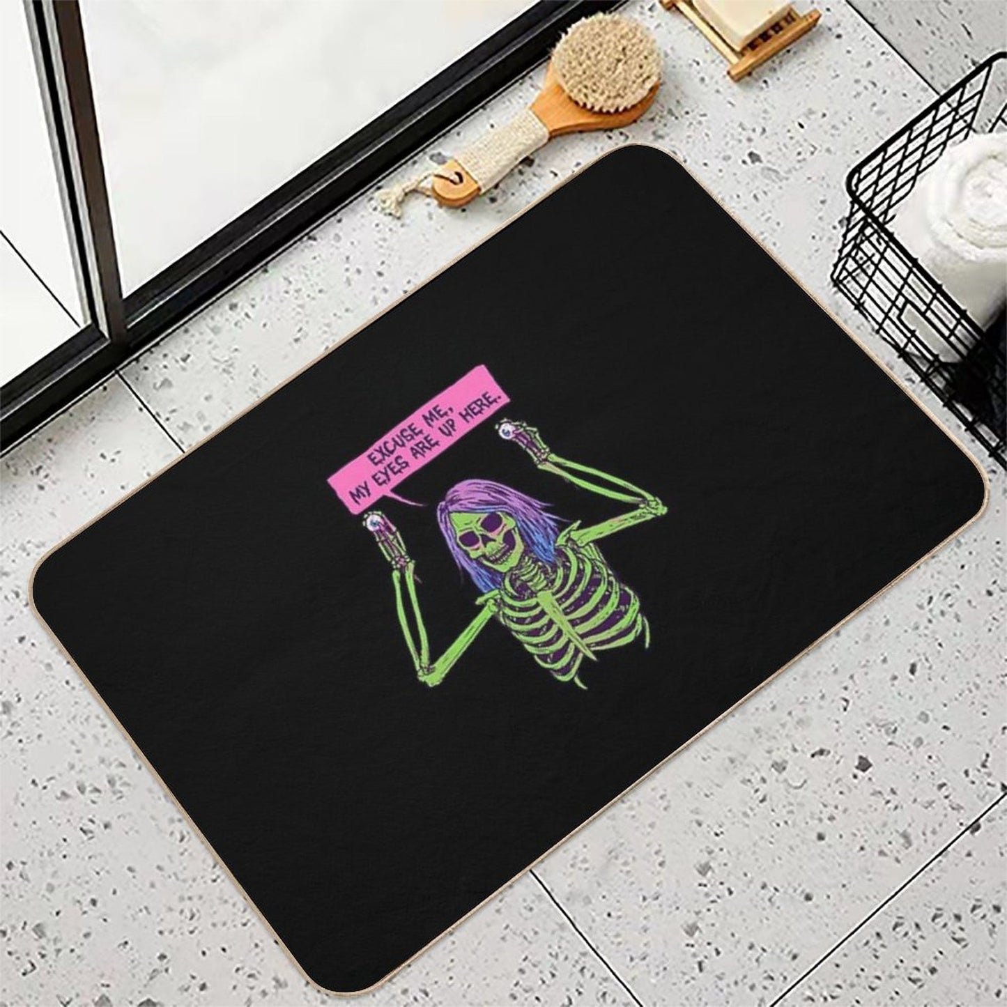 My Eyes Are Up Here Pet-Safe Bath Mat
