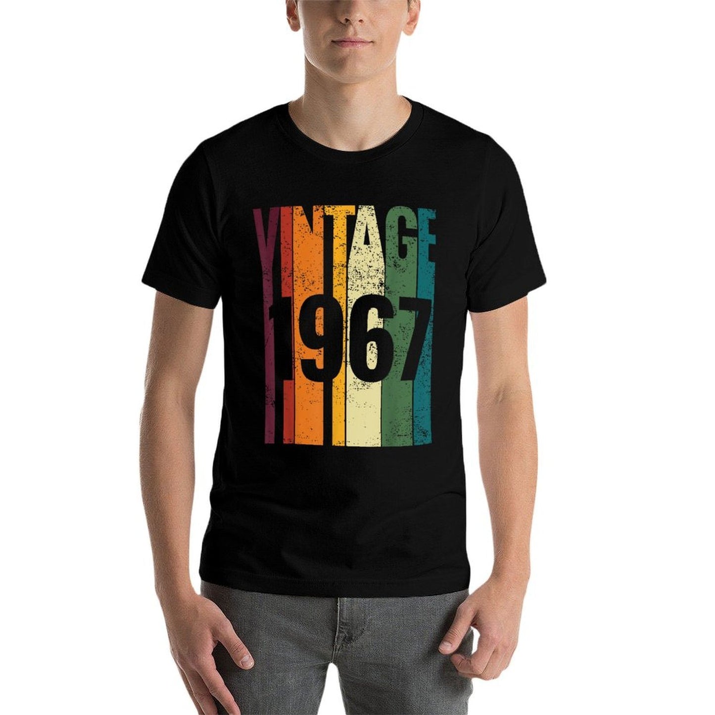 Vintage 1967 50th Birthday, Funny Novelty Oversized Silhouette T-Shirt