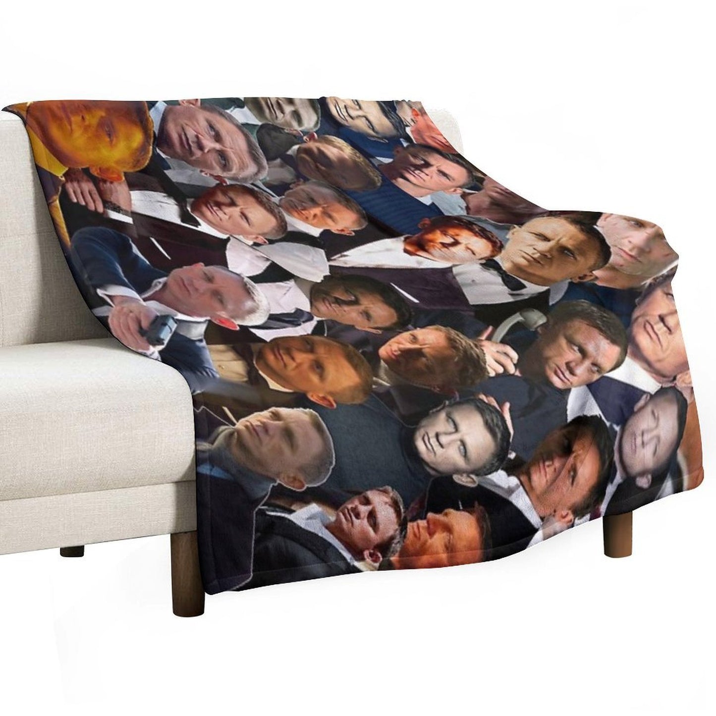 Daniel Craig Photo Collage Sustainable Throw Blanket