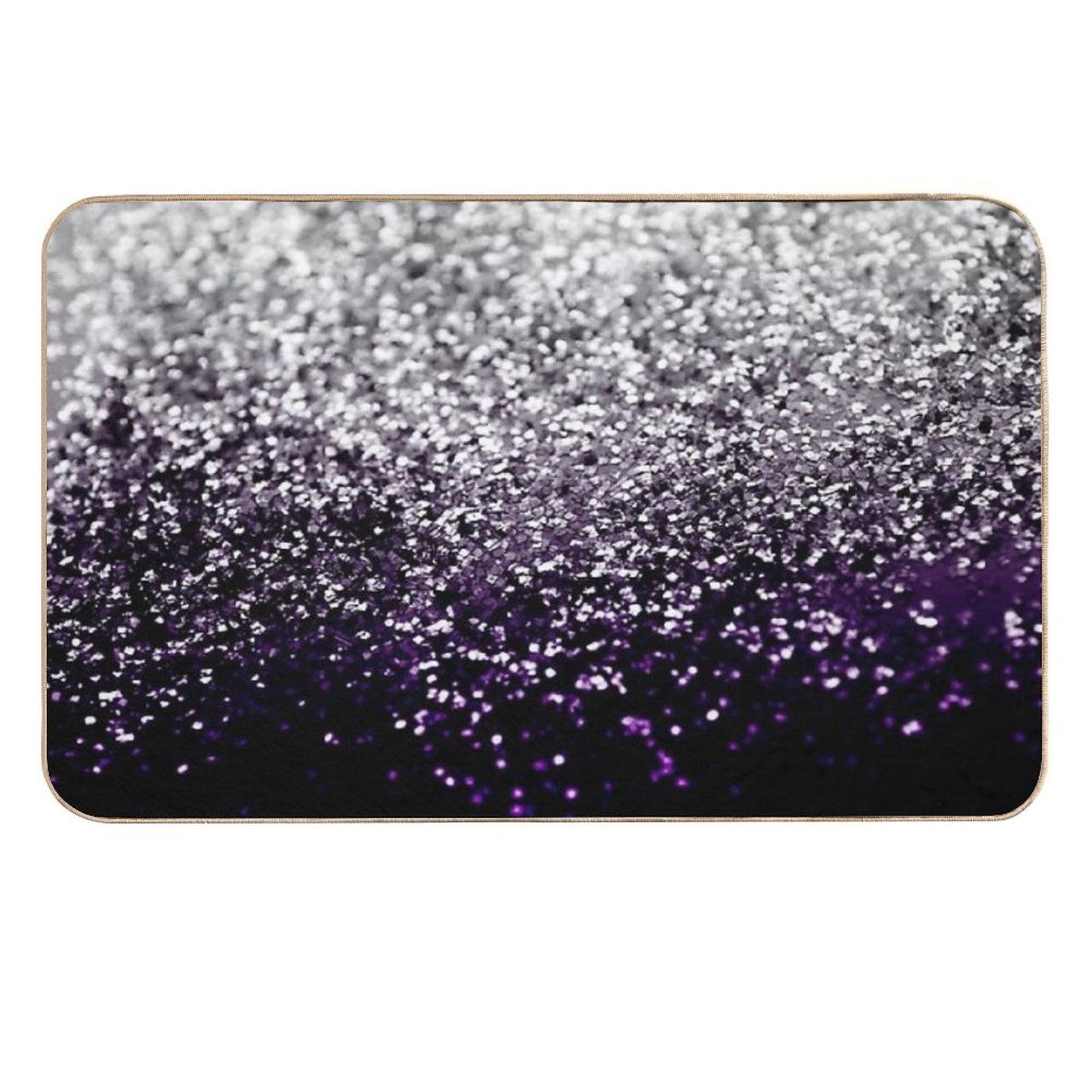 Dark Night Purple Black Silver Glam #1 (Photo of Glitter Only - Not Reflective) Eco-Friendly Bath Mat