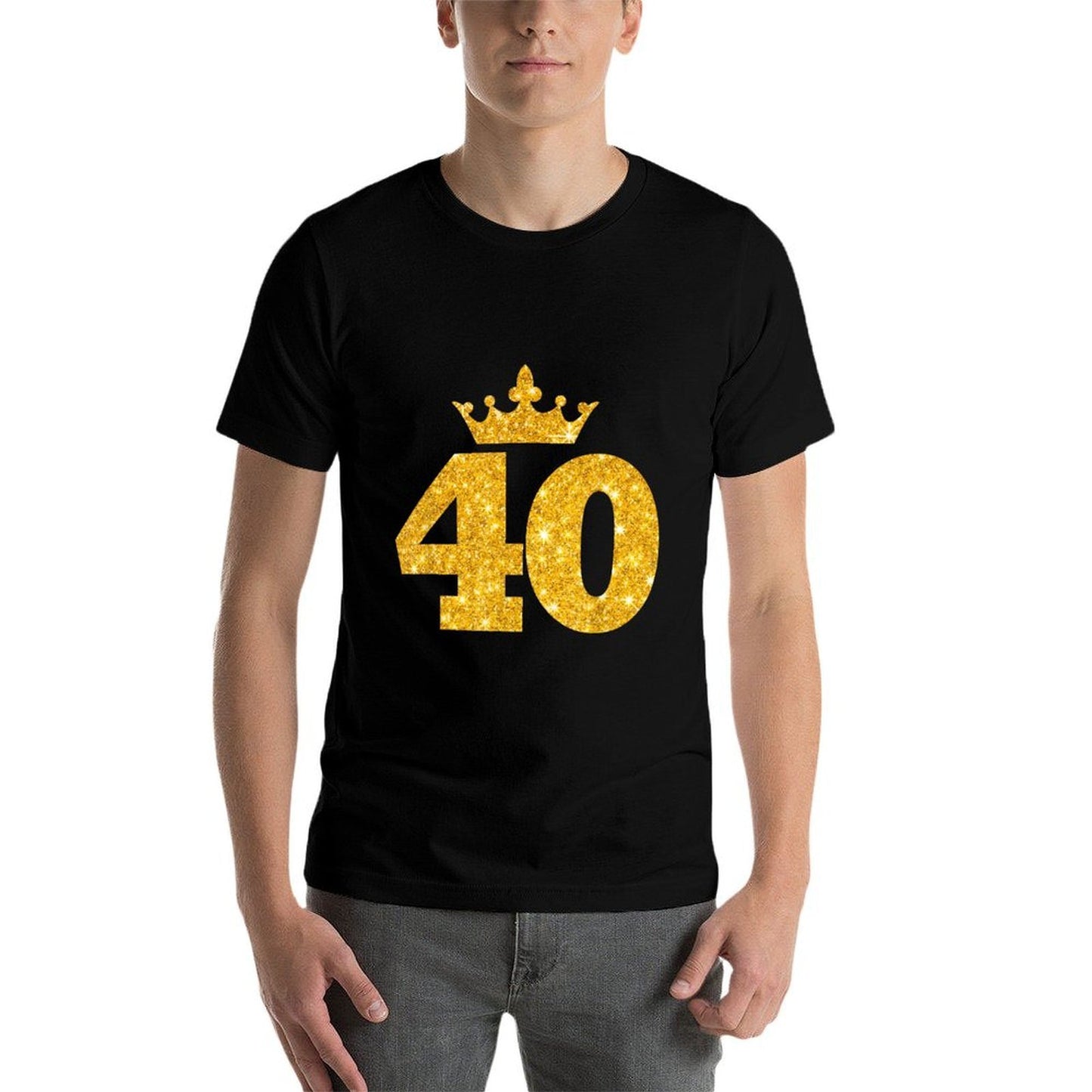 40th Birthday T Custom Crown Happy Birthday Cotton T-Shirt