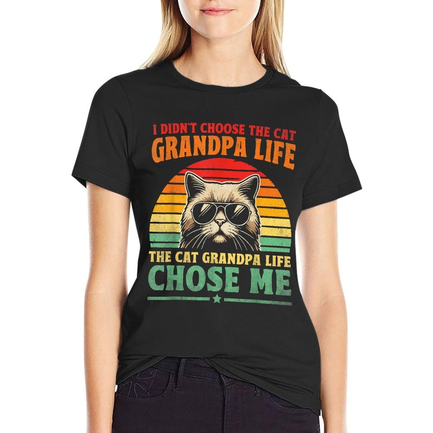 Cat Grandpa Life Cat Lover Grandpa Cat Grandfather High-quality Stitching T-Shirt