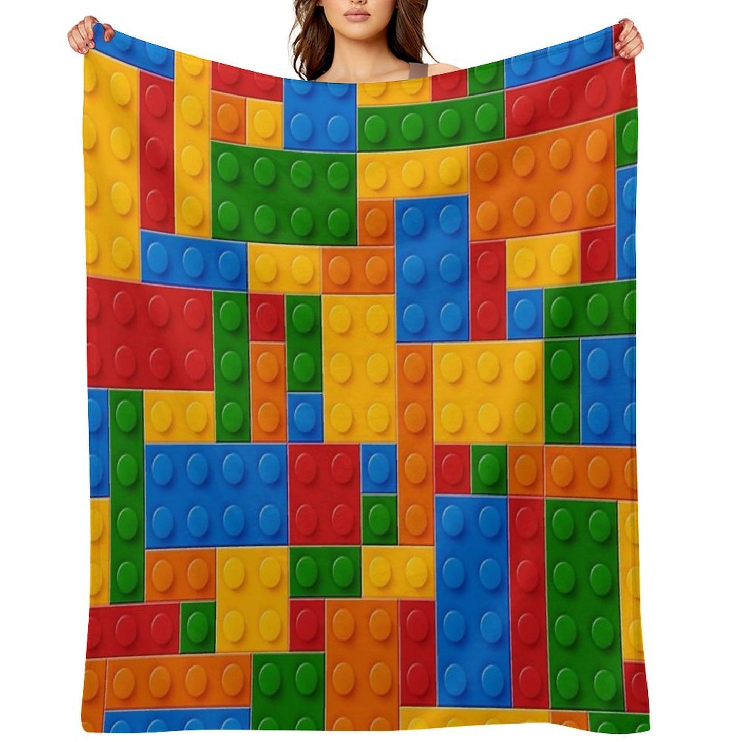 Plastic Building Blocks Toy Anti-pilling Throw Blanket