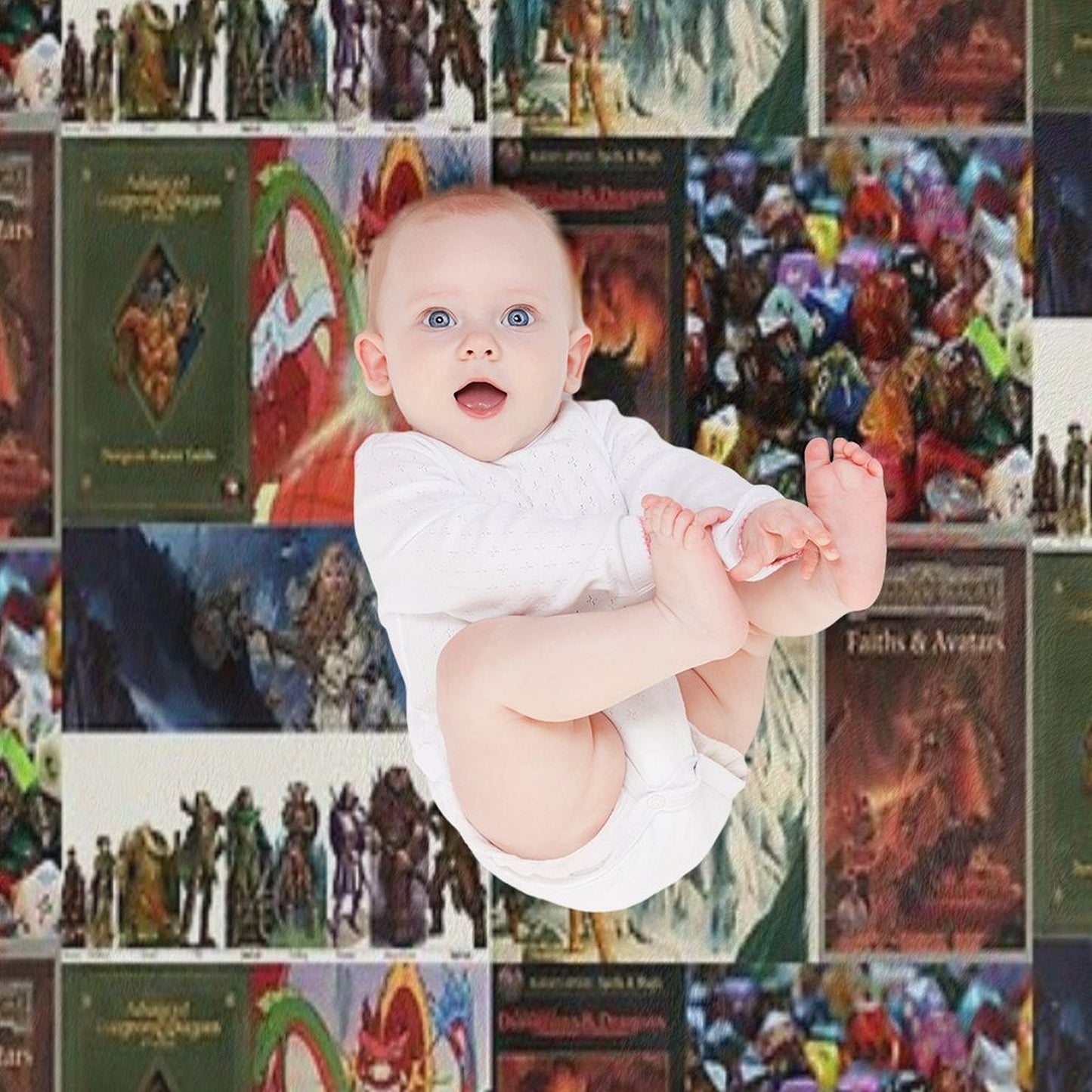 D&D Collage Sustainable Throw Blanket