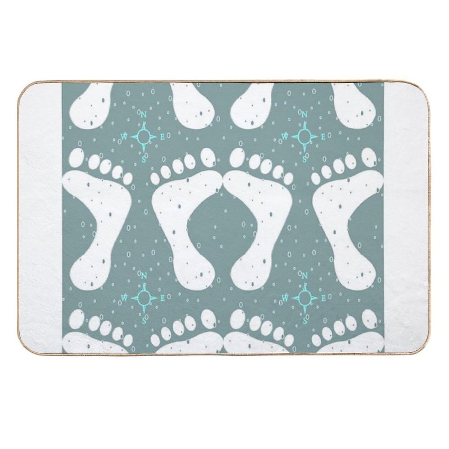 Footsteps in The Snow A Maze of Winter Wanderings Odorless Bath Mat