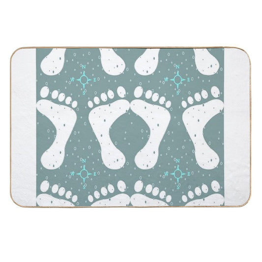 Footsteps in The Snow A Maze of Winter Wanderings  Odorless Bath Mat
