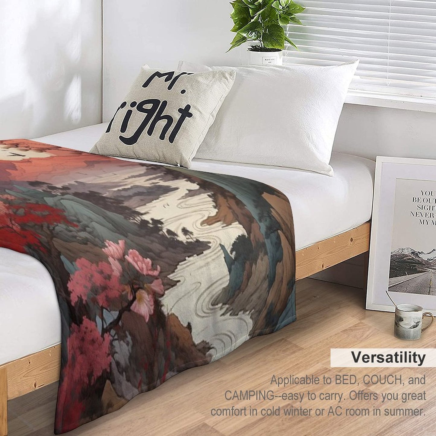 Japanese Scenic Compact Throw Blanket