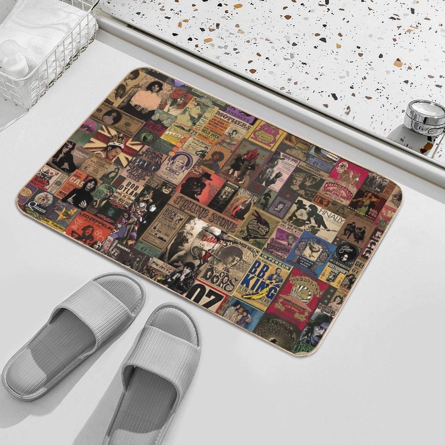 Rock N' Roll Stories II Fade-Resistant Bath Mat