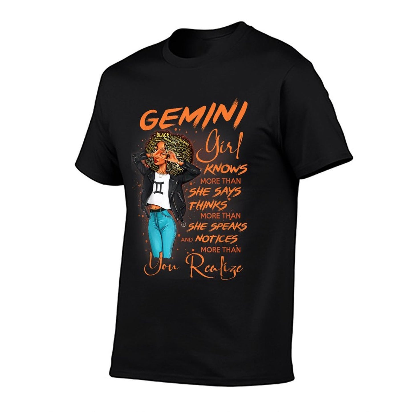 Gemini Girl Knows More Than She Says For Black Women Polyester Blend T-Shirt