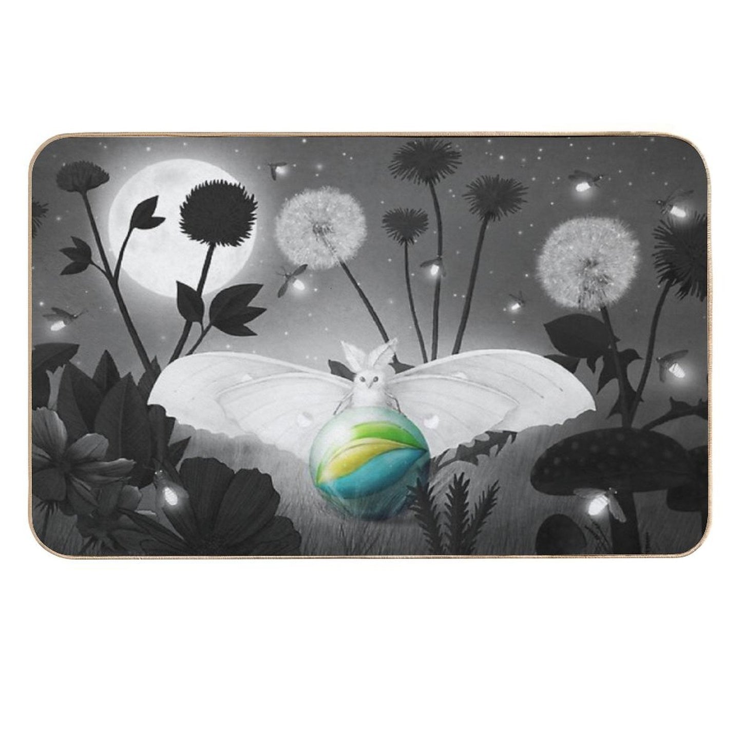 Luna Moth Repositionable Bath Mat