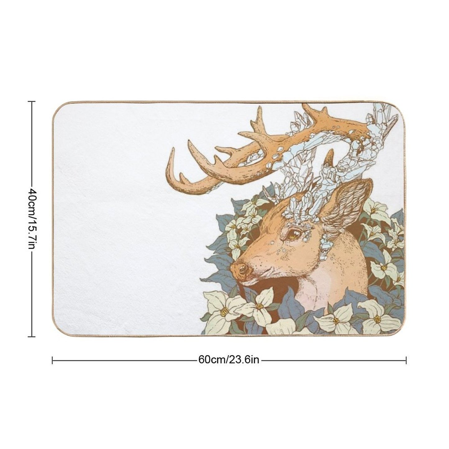 Non-typical Blue Quartz Buck Non-Slip Bath Mat