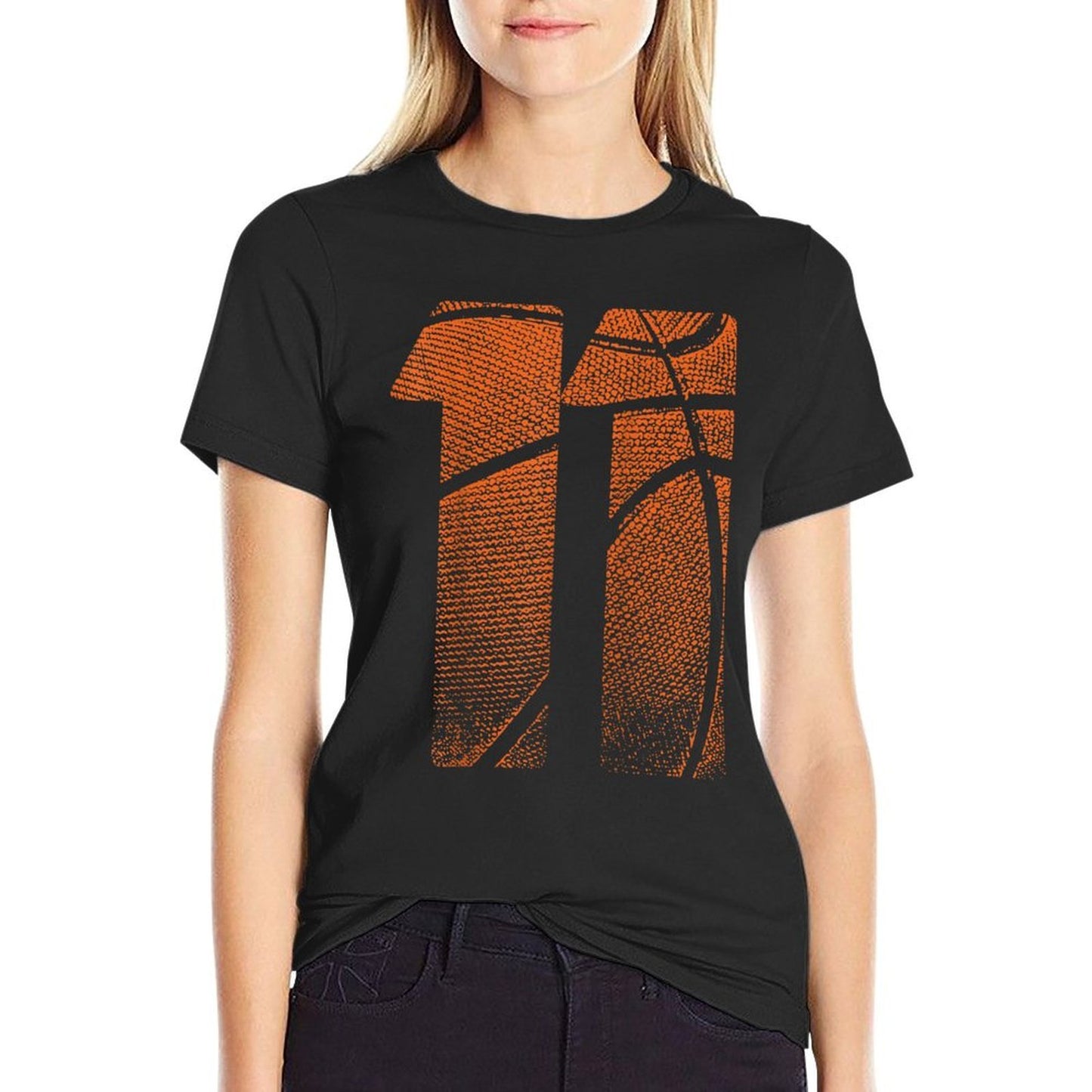 11th Birthday Boy Basketball Player Basketball 11 Years Old Trendy Pattern T-Shirt