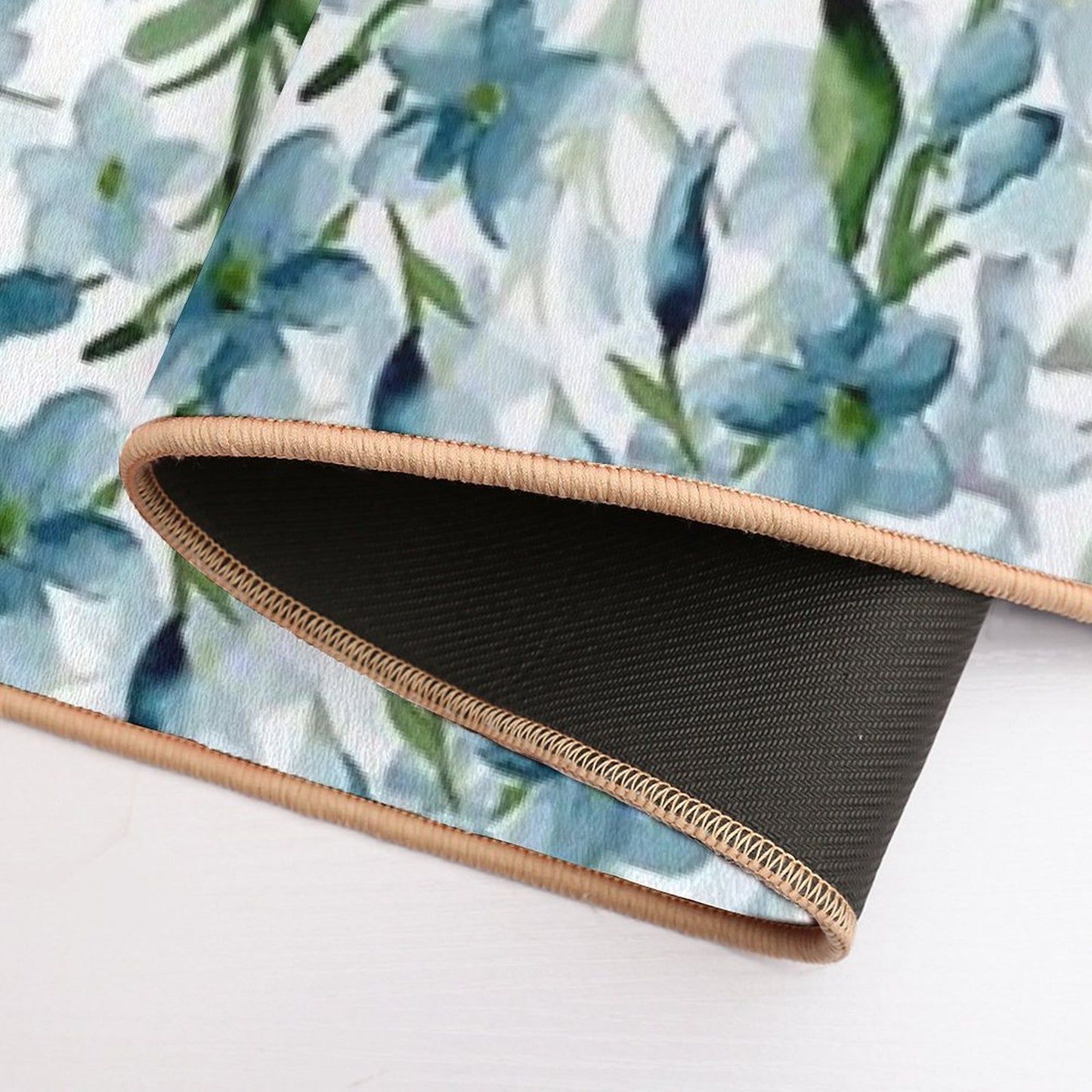 Blue Branches High-Traffic Bath Mat