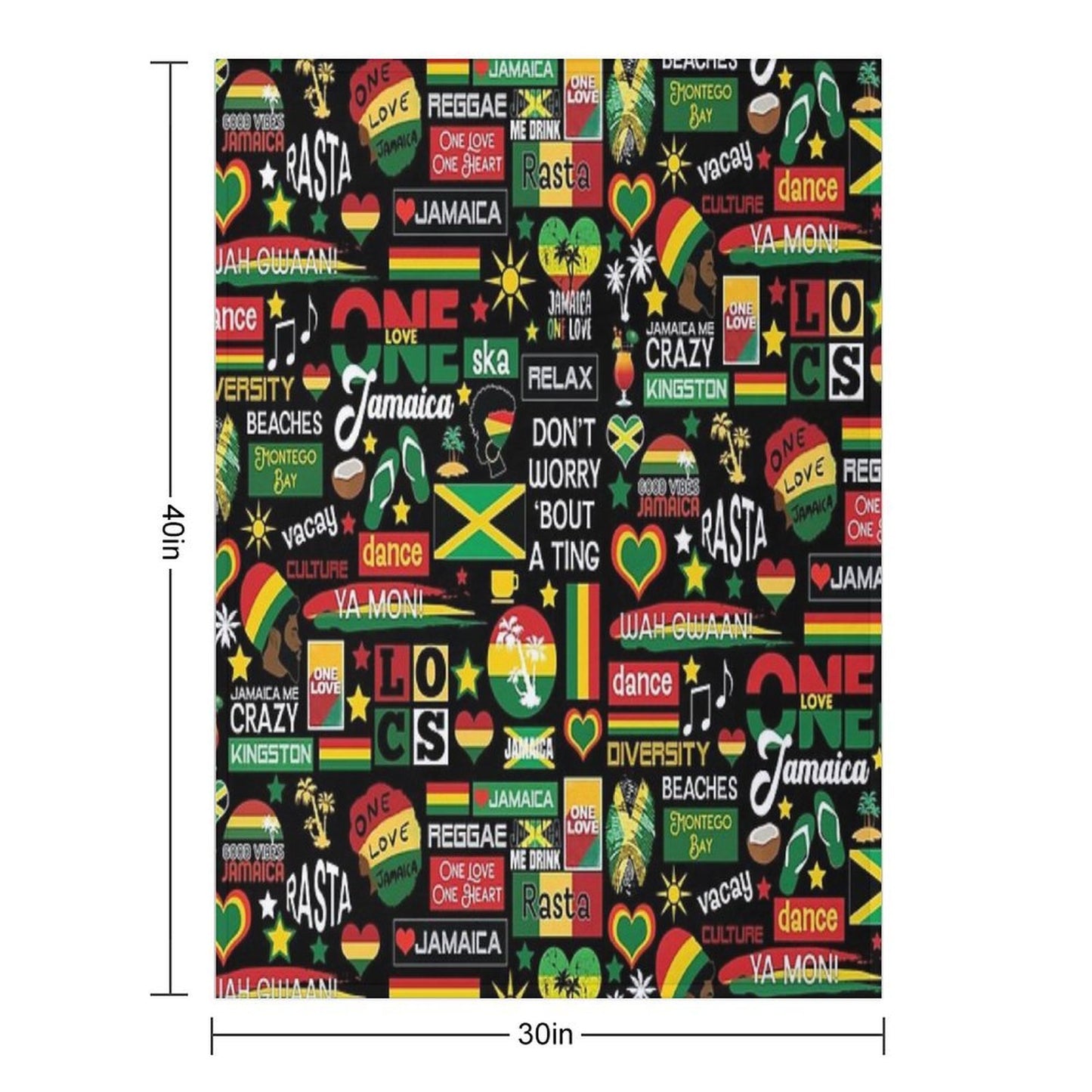 Jamaica One Love Culture Pattern Compact Throw Blanket