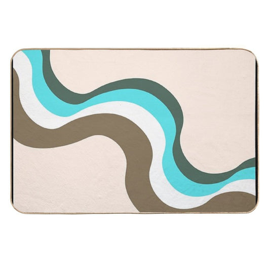 Retro Wave Abstract Print III  Stain-Proof Bath Mat