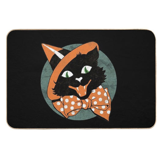 Vintage Halloween Black Cat  Versatile Bath Mat