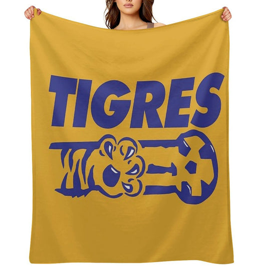 Vintage UANL Tigres Plush Throw Blanket