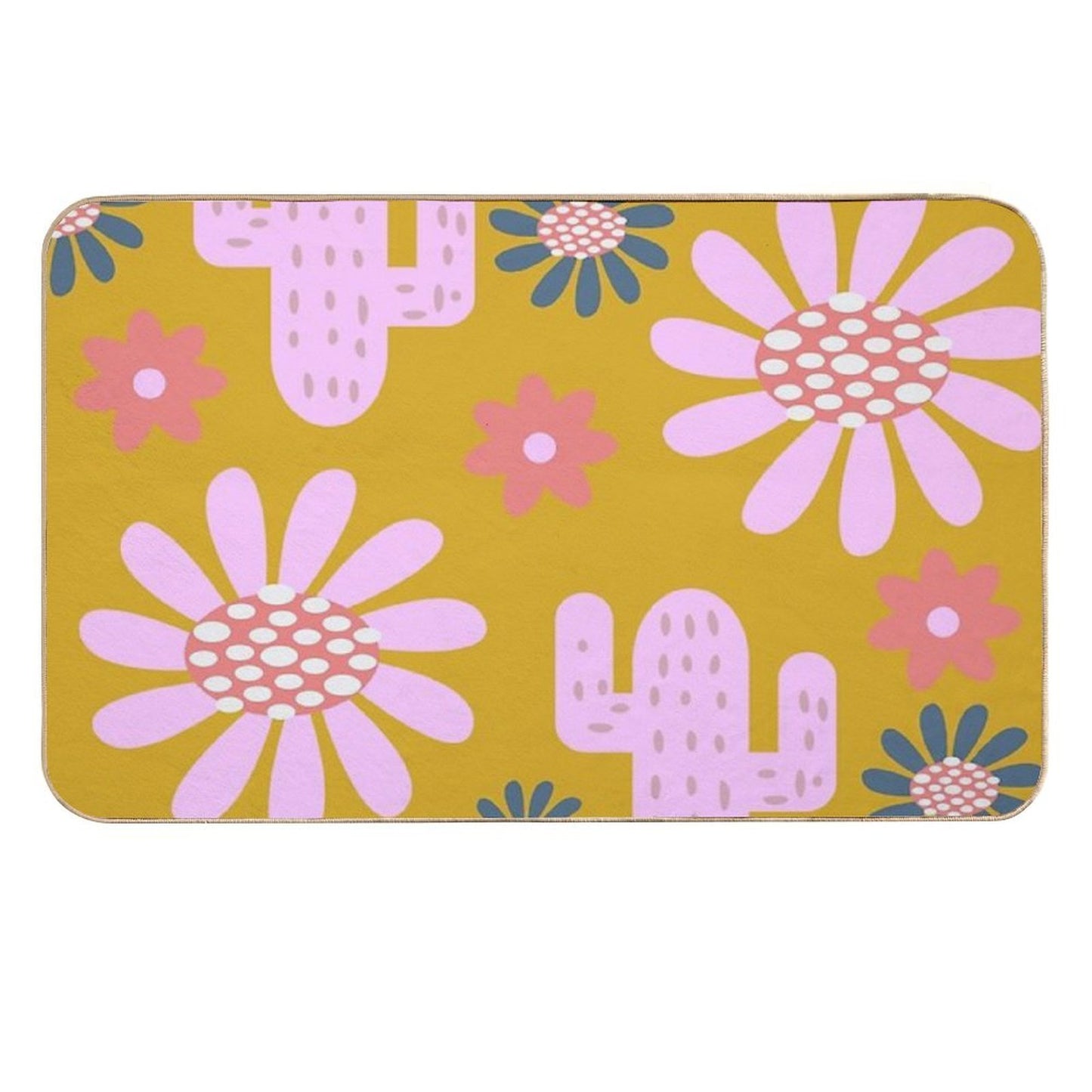 Nursery Cactus Decor Easy To Clean Bath Mat