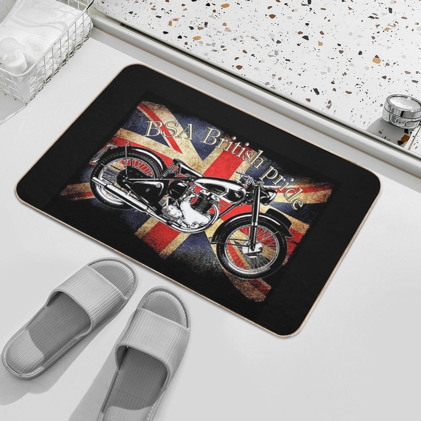 Vintage Classic British BSA Motorcycle Icon Eco-Friendly Bath Mat