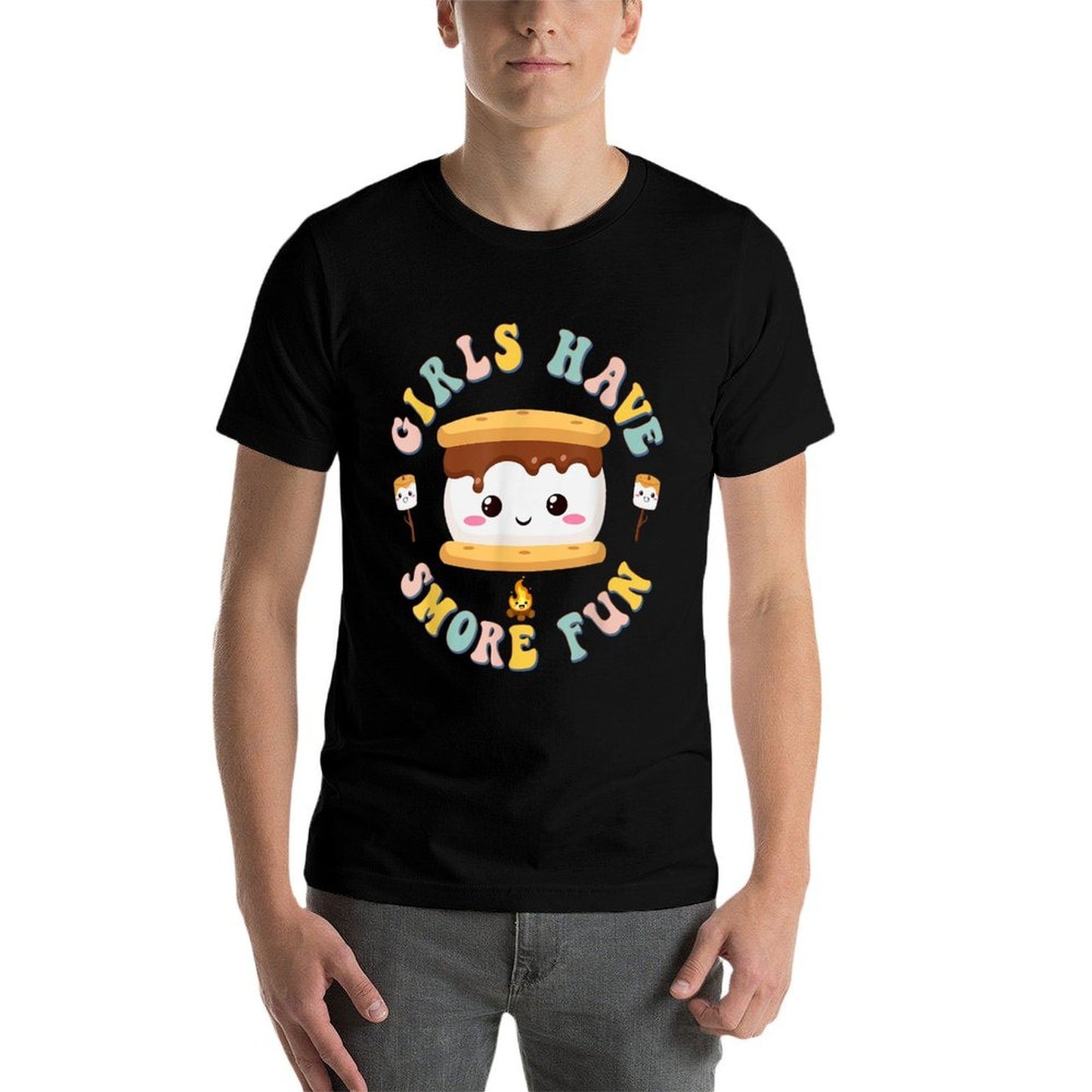 Women Camping Kawaii Smores Girls Have S'more Kids Camping Comfortable T-Shirt