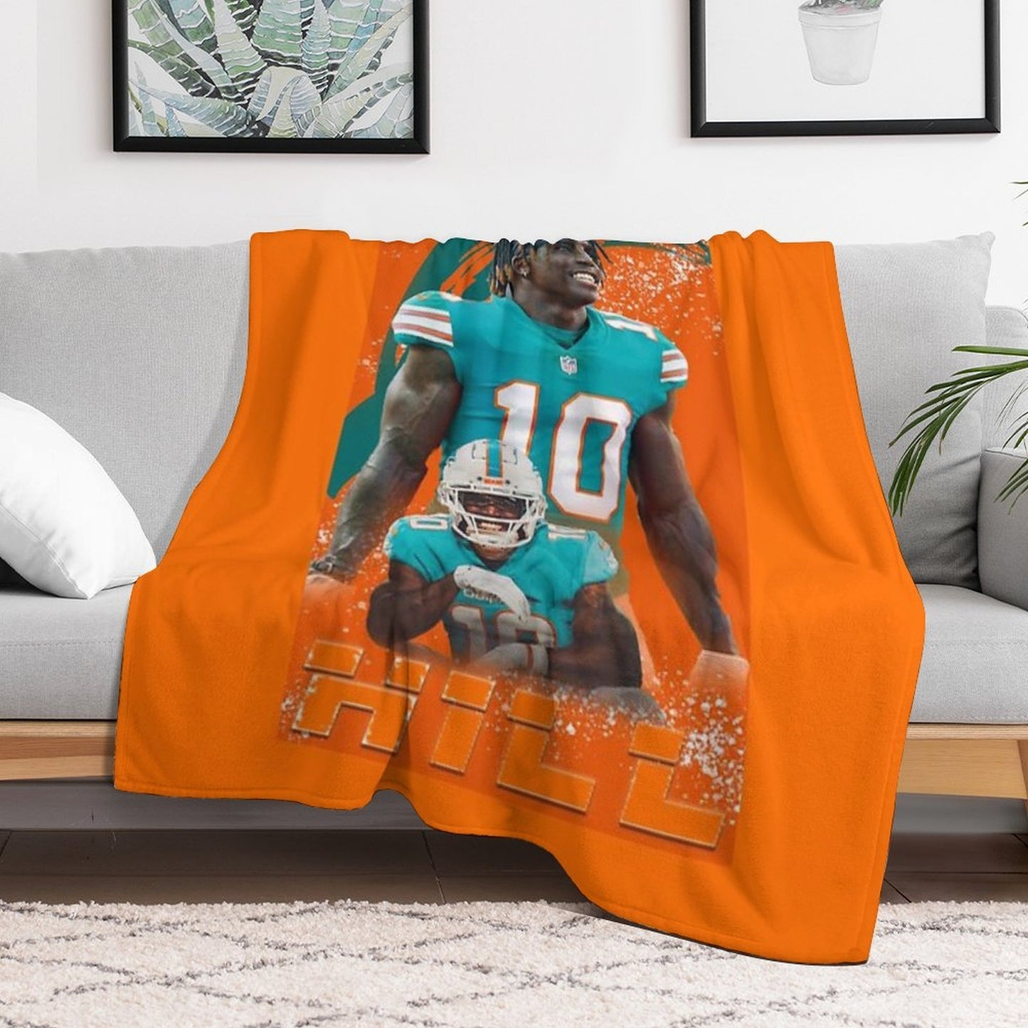 Tyreek Hill Dolphins Anti-pilling Throw Blanket