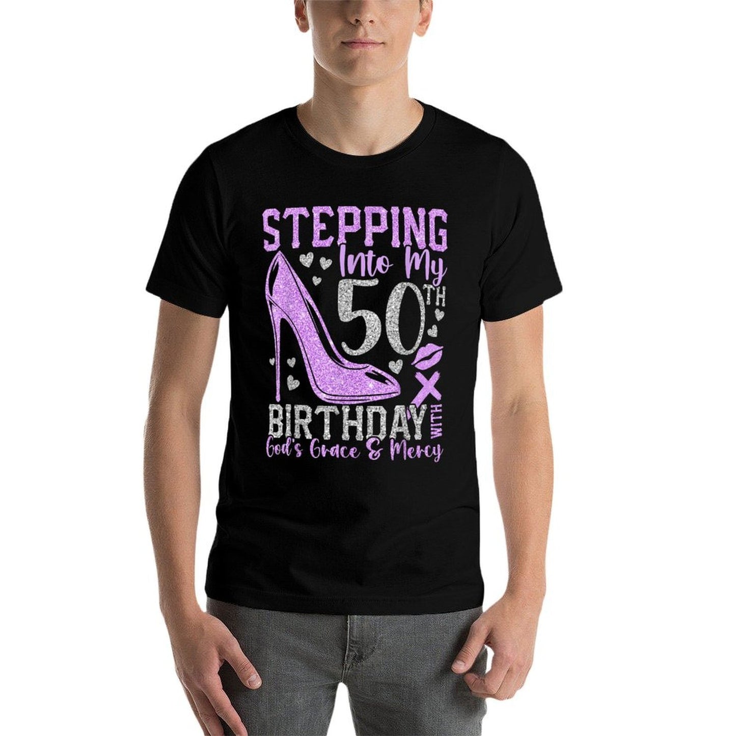 High Heels Stepping Into My 50th Birthday 50 And Fabulous Moisture-wicking T-Shirt
